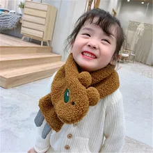 Новинка, детский зимний шарф, искусственный мех ягненка, теплый плюшевый шарф, модные мягкие эластичные милые Мультяшные шарфы с животными