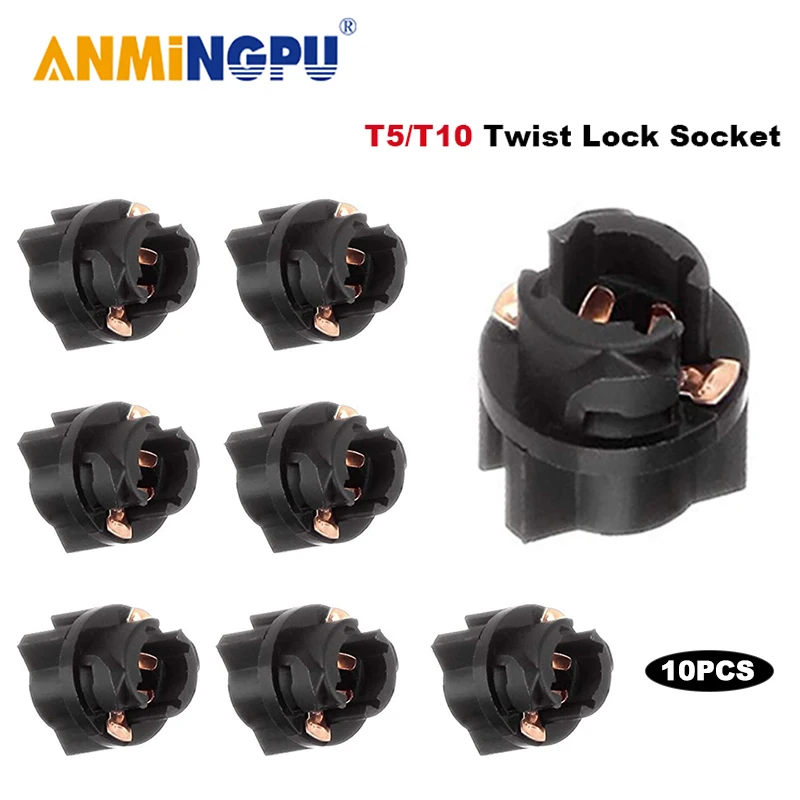 ANMINGPU 10X сигнальная лампа T5 Led Twist Socket PC74 T10 W5W 174 PC194 кластер приборной панели