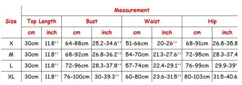 Lingerie Dam (Set) - Storlekstabell