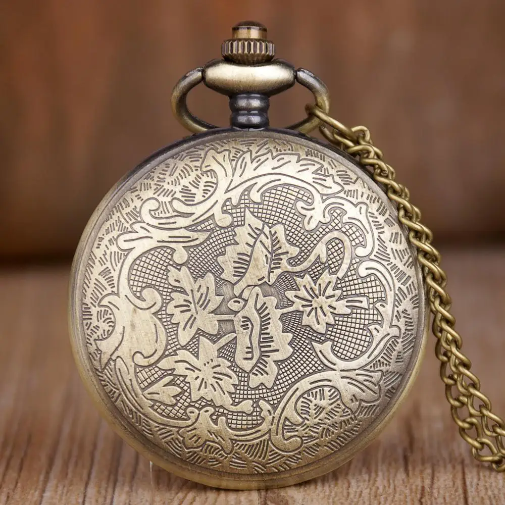 Шестерня Античная Бронза Полые кварцевые карманные часы винтажные Подвесные часы с ожерельем мужские и женские подарки Fob часы