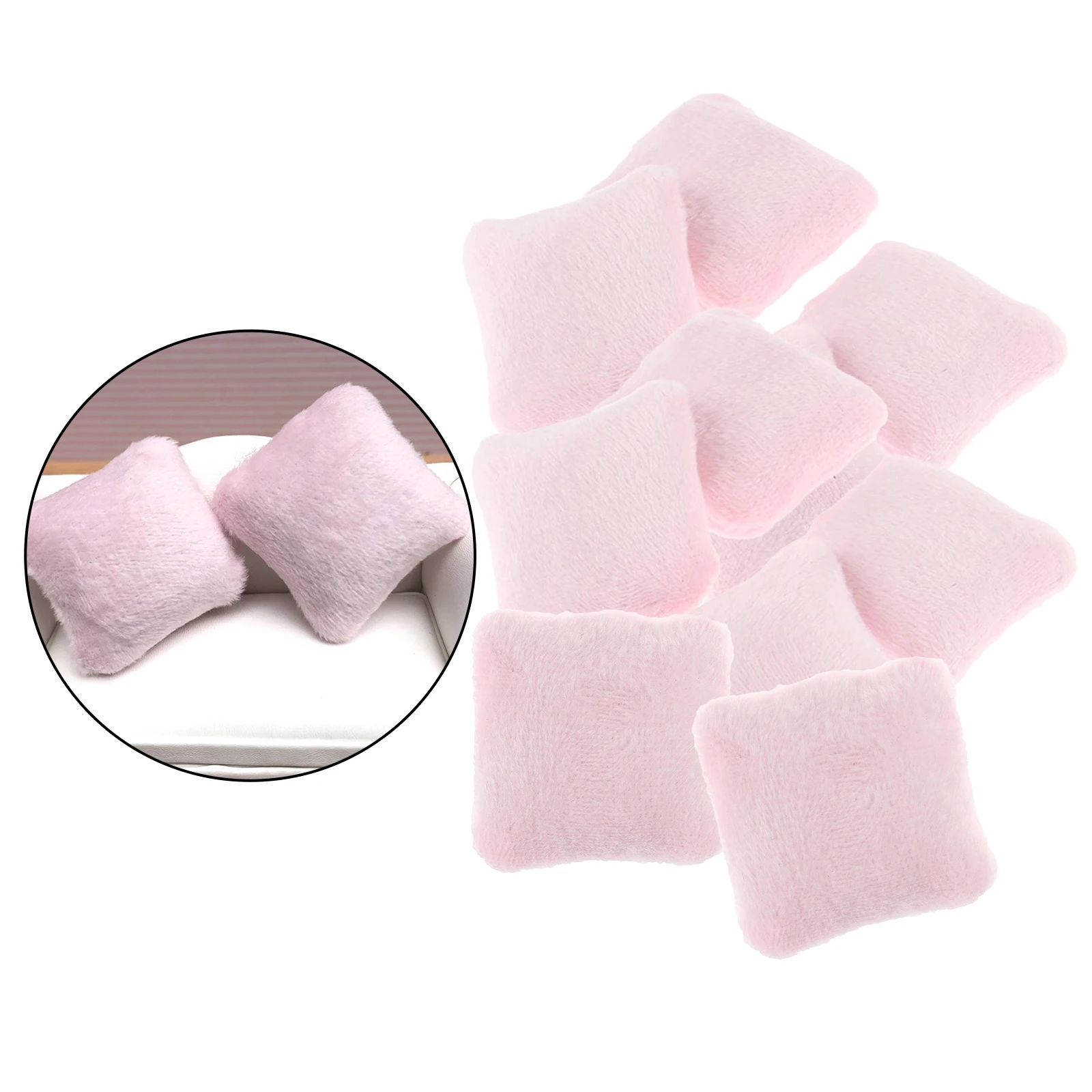 Mini Flannelette Pillow Cushions For Sofa 1/12 Dollhouse Miniature 4x4cm
