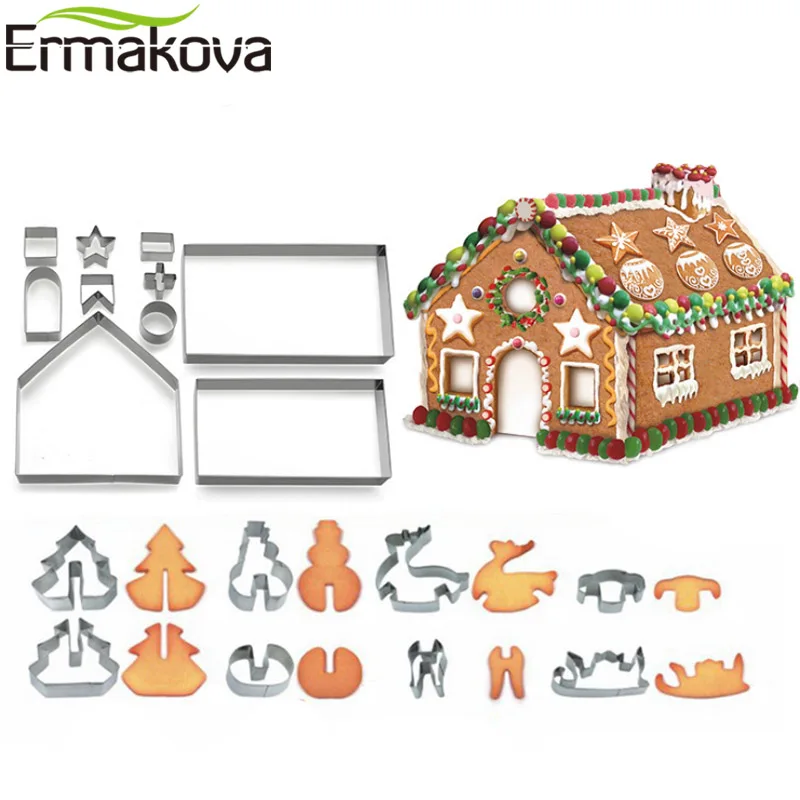 ERMAKOVA 10/18 ШТ формочки для печенья Stamper 3D набор пряничного домика DIY Инструменты