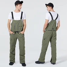 Лыжные брюки для мужчин и женщин, брюки для сноубординга, зимние, ветрозащитные, водонепроницаемые, теплые, толстые,-35 градусов, размера плюс, мужские, женские