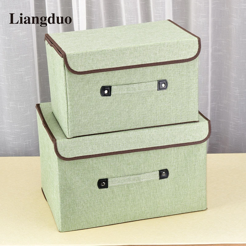 Foldable Non-woven Storage Box Case Bin Lid Books Clothes Toys Organizer Home 