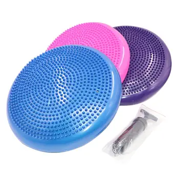 

Inflatable Yoga Balanced ball Fitness Massage Plate Cushion Stability Disc Wobble Pad Ankle Knee Board Cushion Mat with Pump