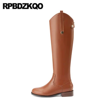 

chunky plus size 10 brown round toe tall knee high riding brand 11 fur women boots winter 2019 12 44 equestrian big shoes long
