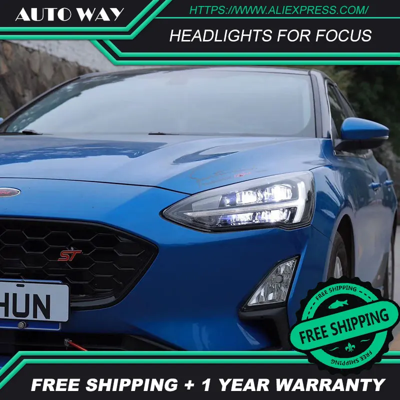 Автомобильный Стайлинг для Ford Focus фары 2019 динамический сигнал Led Drl Hid Bi Xenon