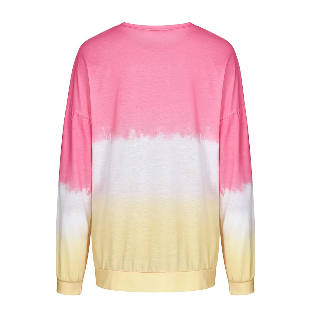 Женская одежда размера плюс, женская футболка с принтом Tie Dye, футболка с длинным рукавом, женская уличная одежда, повседневные женские футболки, одежда