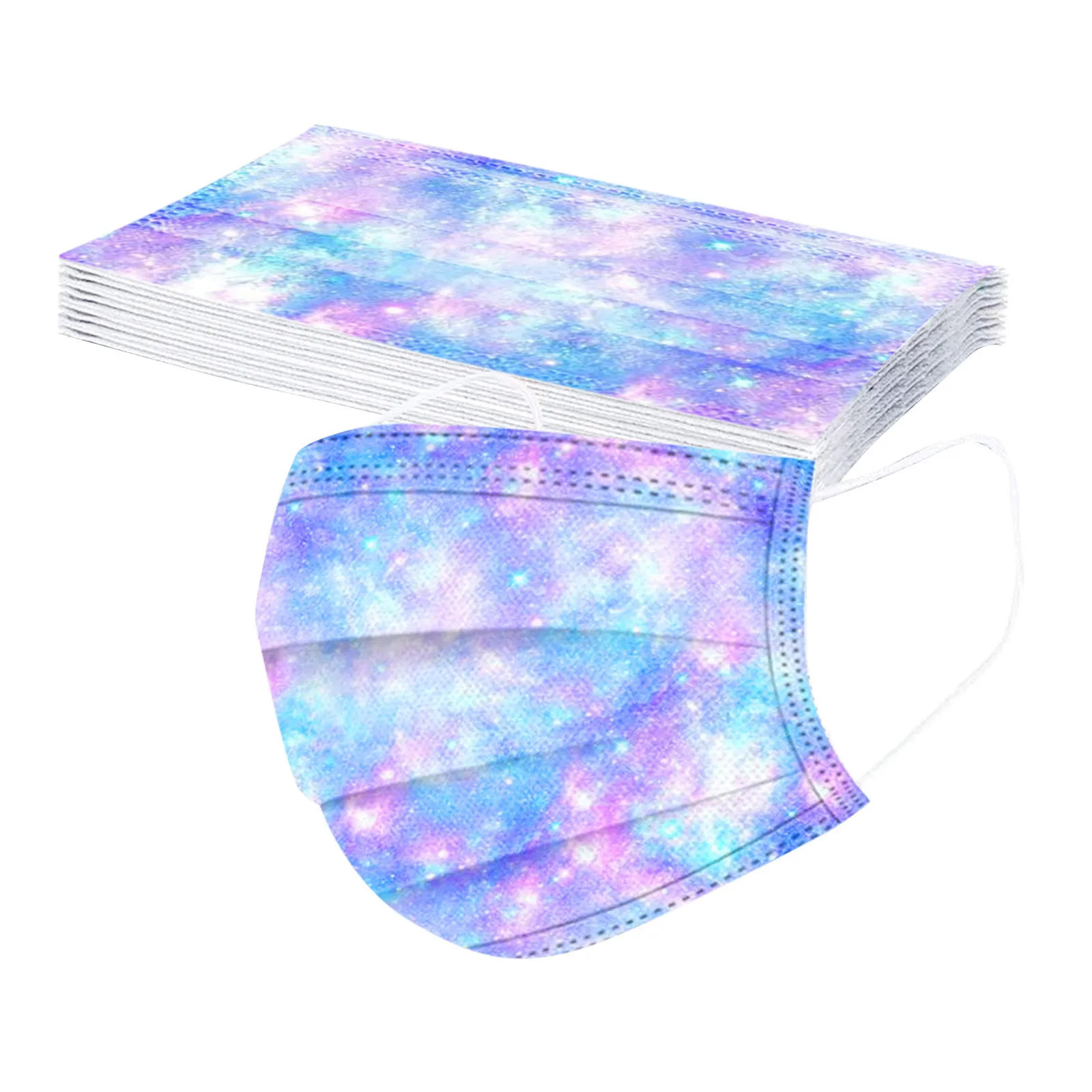 Face Mask 50PC Children Face Mask Mascara Gradient Star Printed Three-Layer Outdoor Breathable Dust-Proof Disposable Mask
