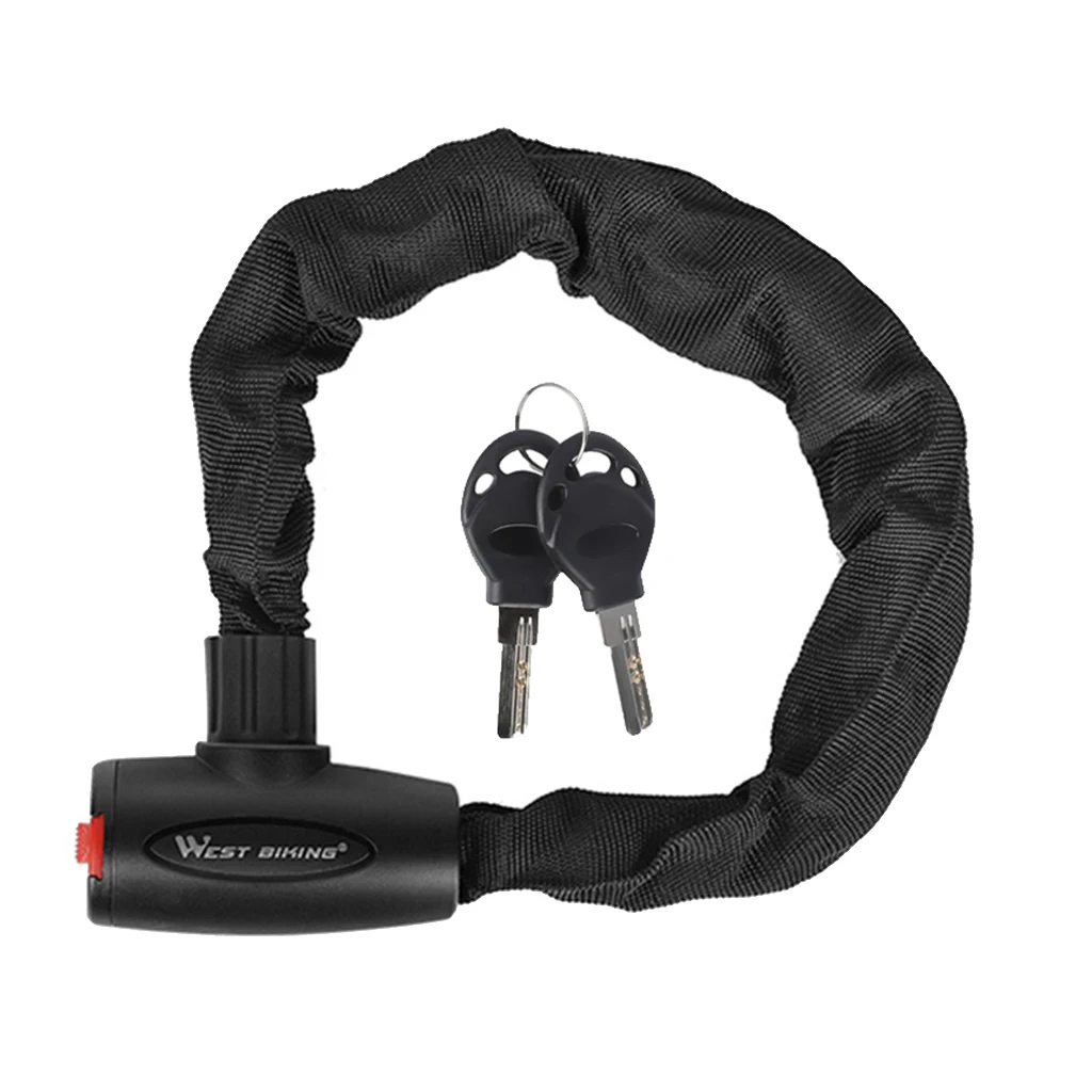 West Biking Bicycle Cable Lock Anti-theft Bikes Motorcycle Chain Lock with Sleeve Security Steel Motorbike Scooter Cycle Lock