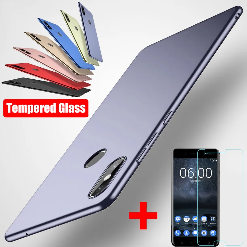 

Tempered Glass Film+Hard PC Matte Slim Case For Xiaomi Redmi K20 Note 7 6 Pro 7A Cover Coque For Xiaomi Mi 9 SE 9T A2 Lite Funda