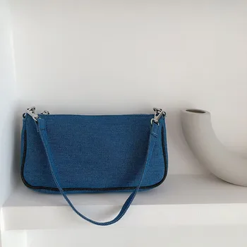 

Vintage Denim Axillary bags small Crossbody Bags For Women 2020 designer Shoulder bags Handbags Female Brand Lady Hand Bag blue