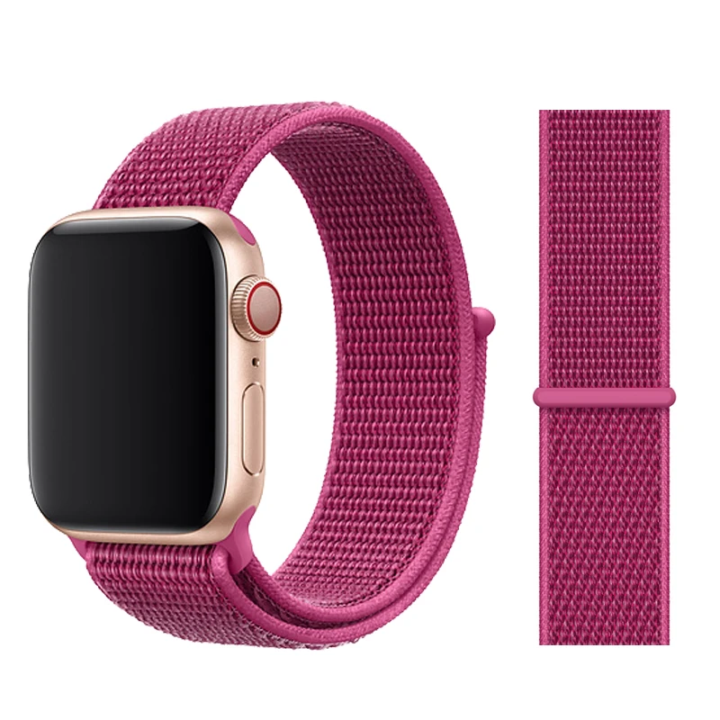 Спортивный ремешок для Apple watch 42 мм 38 мм correa 5 4 44 мм 40 мм Iwatch series 3 2 ремешок для часов браслет дышащие аксессуары - Цвет ремешка: 32-Dragon Fruit