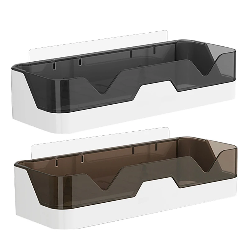 Wall-Mounted Bathroom Shelf Punch-Free Rack Shampoo Cosmetic Storage Plastic Bath Kitchen Towel Holder | Дом и сад