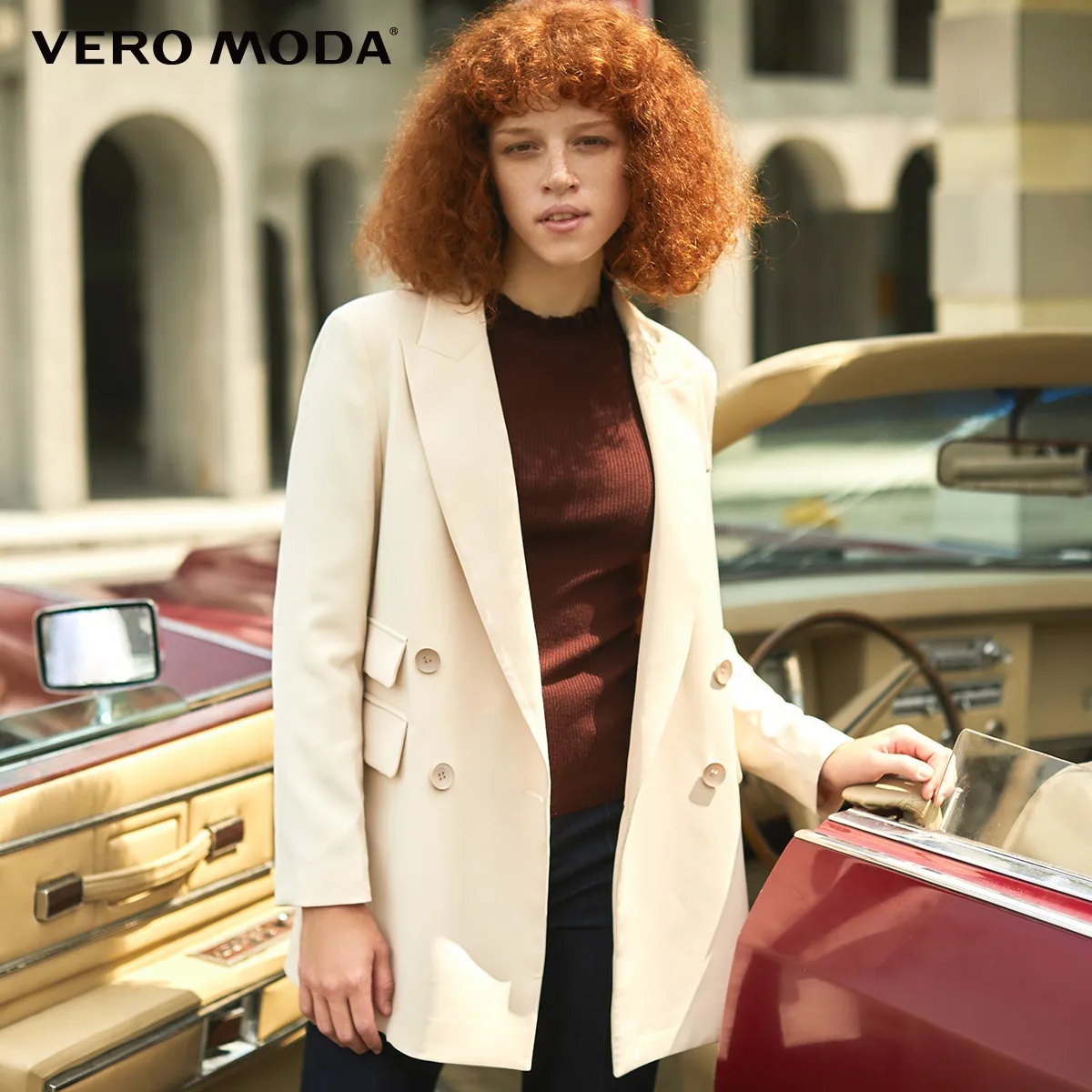 Vero Moda стиль Ins женский Н-образный лацкан двубортный пиджак | 319308590