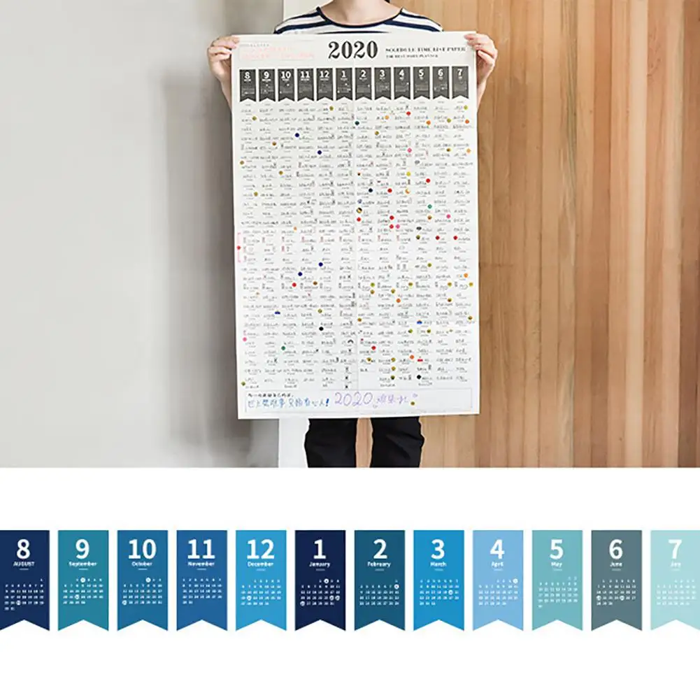 1Pc 2020 365 Days Wall Calendar Daily Planner Study Schedule Agenda Paper Note | Дом и сад