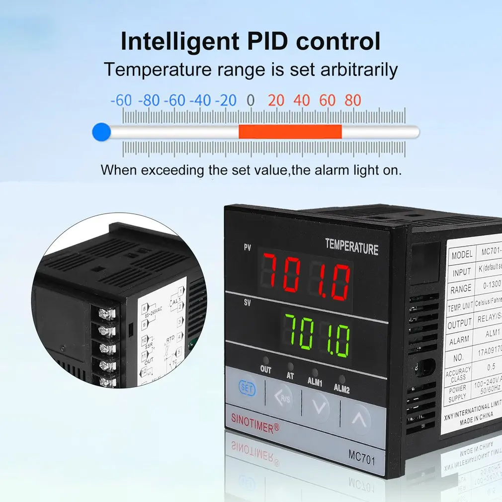 SINOTIMER короткий корпус вход PID регулятор температуры Термостат Регулятор температуры SSR релейный выход тепла прохладная сигнализация