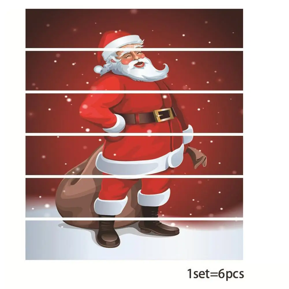 6Pcs/Set Lovely Christmas Santa Pattern Stairs PVC Waterproof Stickers Decal Xmas Office Holiday Ornament Floor Home Decor | Дом и сад
