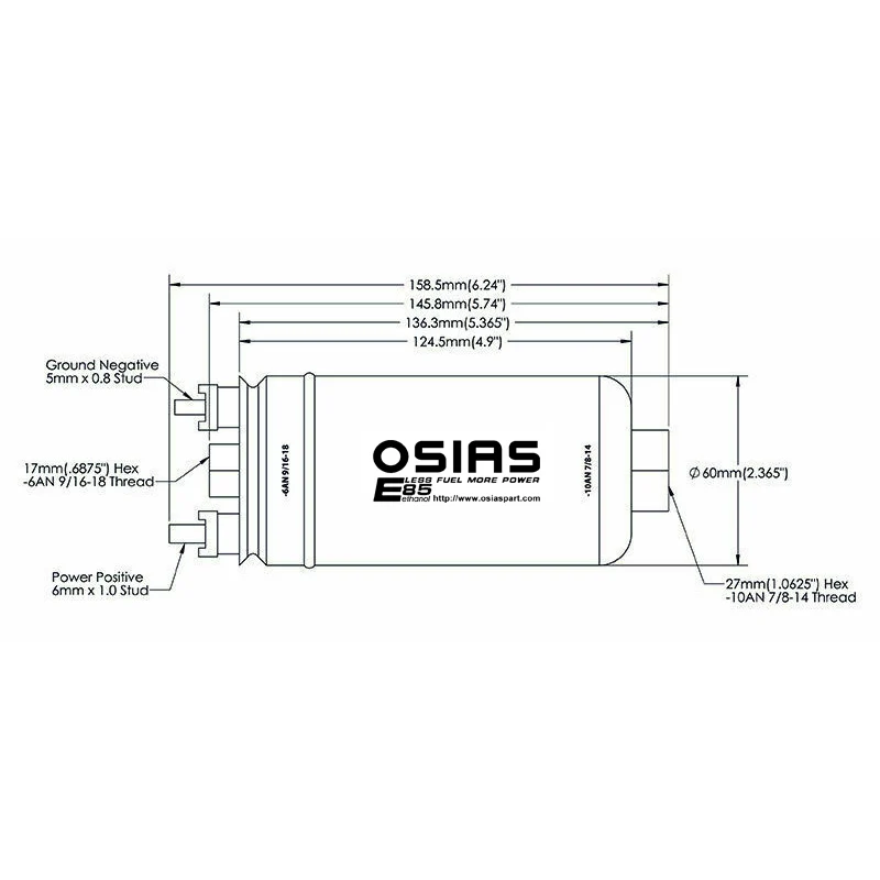 OSIAS New EFI 380LH 1000HP Fuel Pump + Blue/ Black/ Red/ Yellow/ Purple/  Silver Bracket E85 Compliant Bosch 044 style