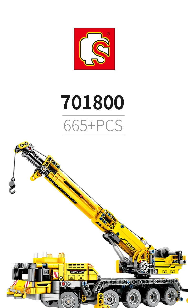  SEMBO 665pcs 701800 Technic series Mobile Crane MK II Sets Building Blocks Bricks 42009 Educational