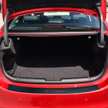 

Rear Trunk Plate Guard Sticker for Ford CMAX C-Max Rear Bumper Scratch Bar PU Leather Car Trunk Protector Pad