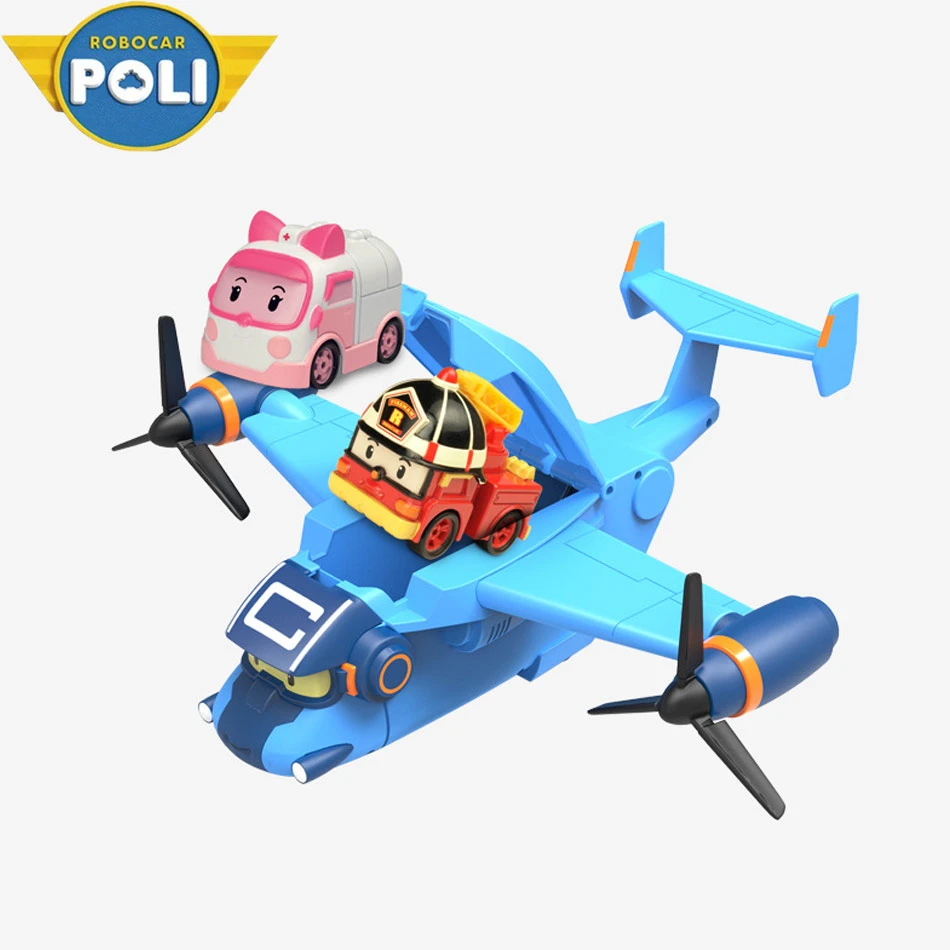 Новые стили детских игрушек Robocar Poli самолет деформация робот Amber Roy Car игрушки