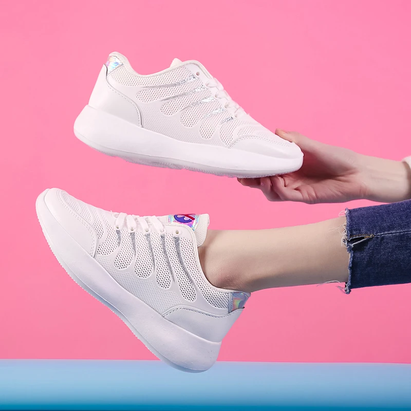 air breathable women shoes spring summer ladies sneakers korean female height increasing moccasins lady mesh vulcanized shoes  (38)
