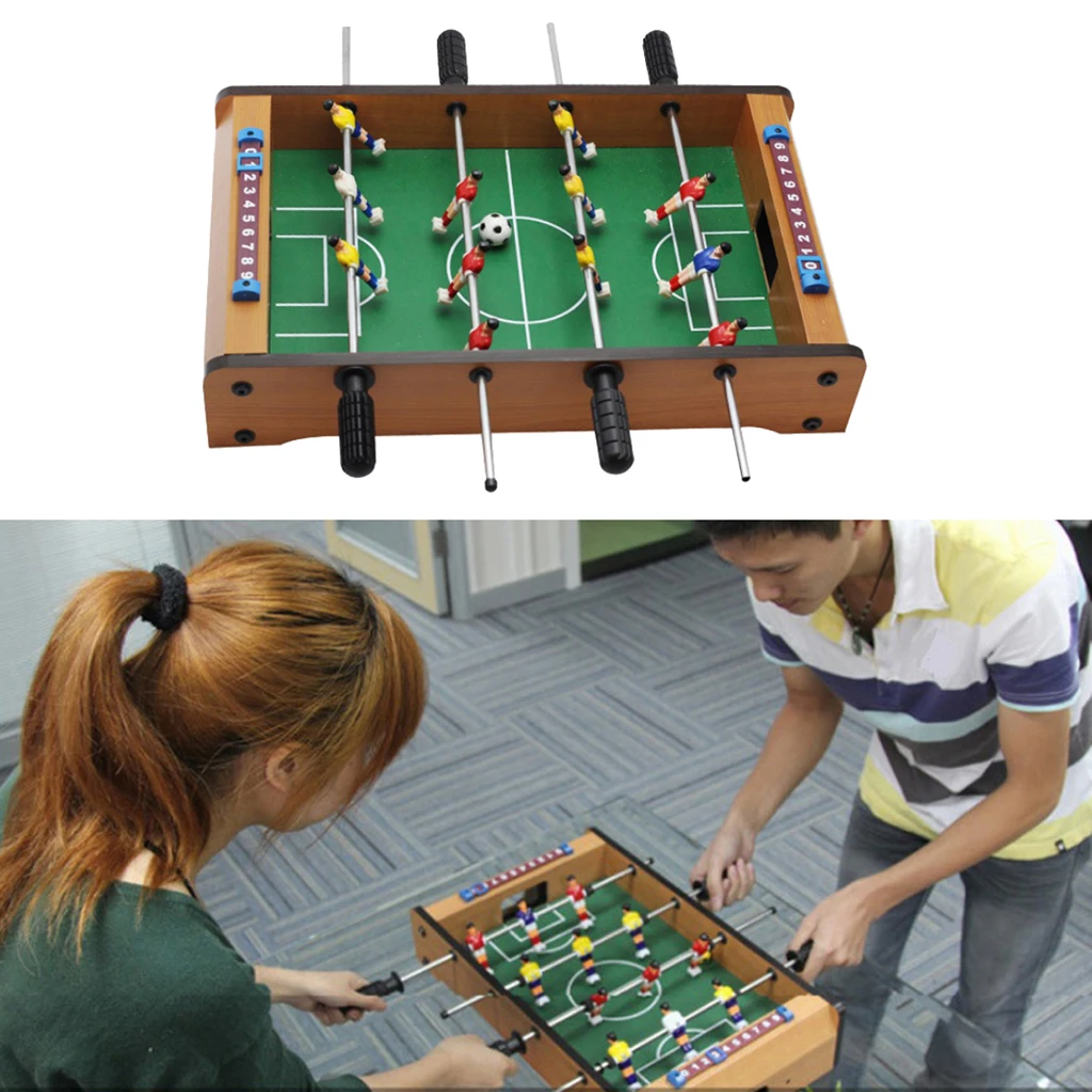 Portable Solid Table Football Set Tabletop Foosball Kids Family Adults Toy Game