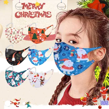 

1pc Children's Mouth Mask Christmas Print Protective Face Mask Reusable Washable Mascarillas Multiple Proteccion Mondkapjes Caps
