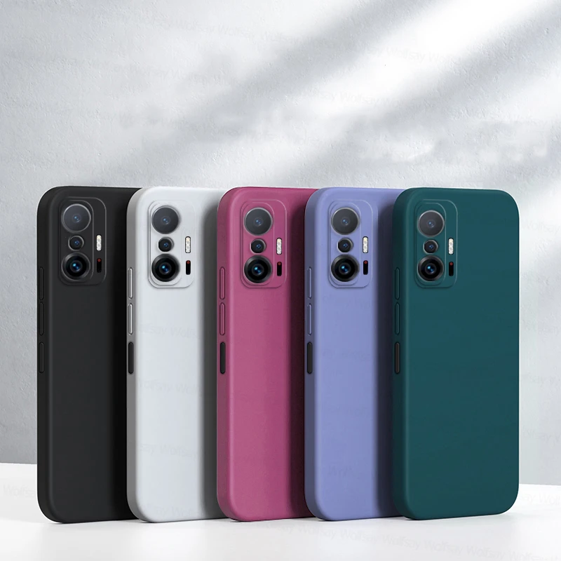 For Xiaomi 11T Pro Case Xiaomi 11T Pro Cover Shockproof Liquid Silicon TPU Phone Back Cover For Xiaomi 11T 12X 12 Lite 12S Ultra iphone 11 Pro Max  silicone case