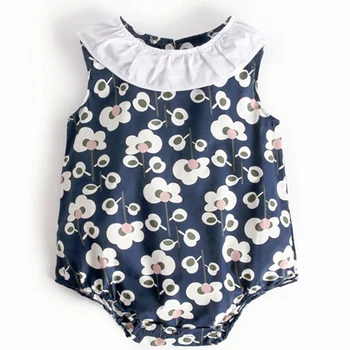 

2020 New Baby Girls Romper Summer Newborn Sleeveless Romper Infant Girls Flower One-pieces Jumpsuit Baby Cotton Clothes Outfit
