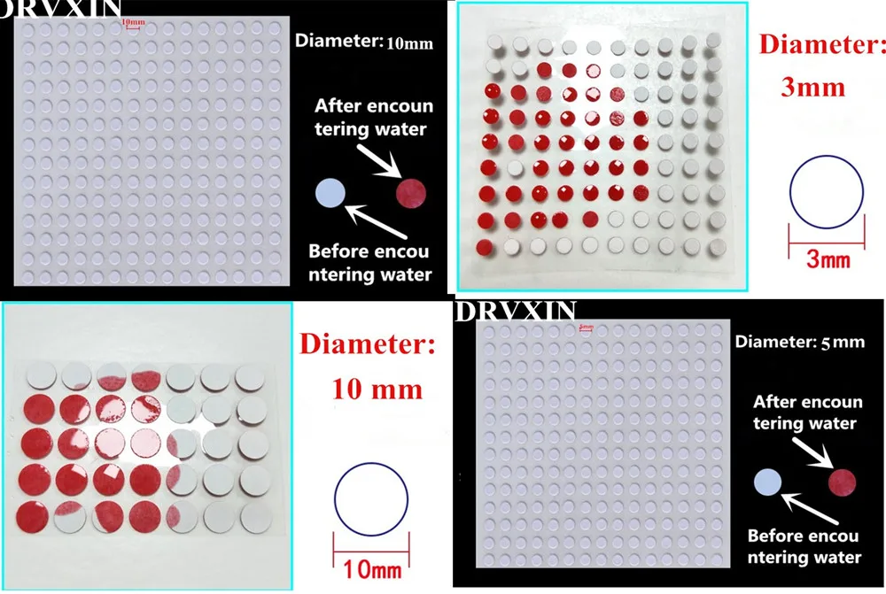 

Customized free shipping 10mm 5mm 3mm round Turn red when meeting water tamper-proof warranty anti-counterfeiting label