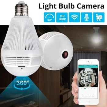 

LED Light 960P Wireless Panoramic Home Security WiFi CCTV Fisheye Bulb Lamp IP Camera 360 Degree Home Security Burglar