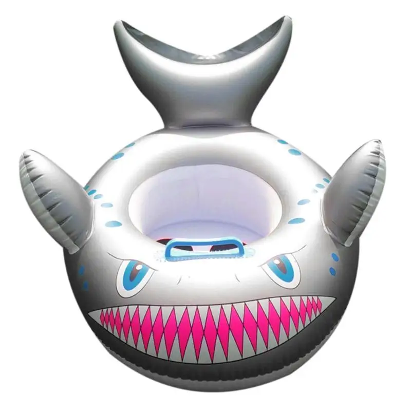 Надувное детское кольцо для плавания с изображением акулы из мультфильма, круг для плавания, круг для плавания, детское безопасное кольцо для шеи