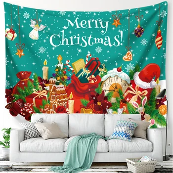 

1Pcs Christmas Tapestry Sofa Background Wall Decoration Cloth Christmas Tree Decoration Beach Towel Blanket Scene Cloth 5 Colors