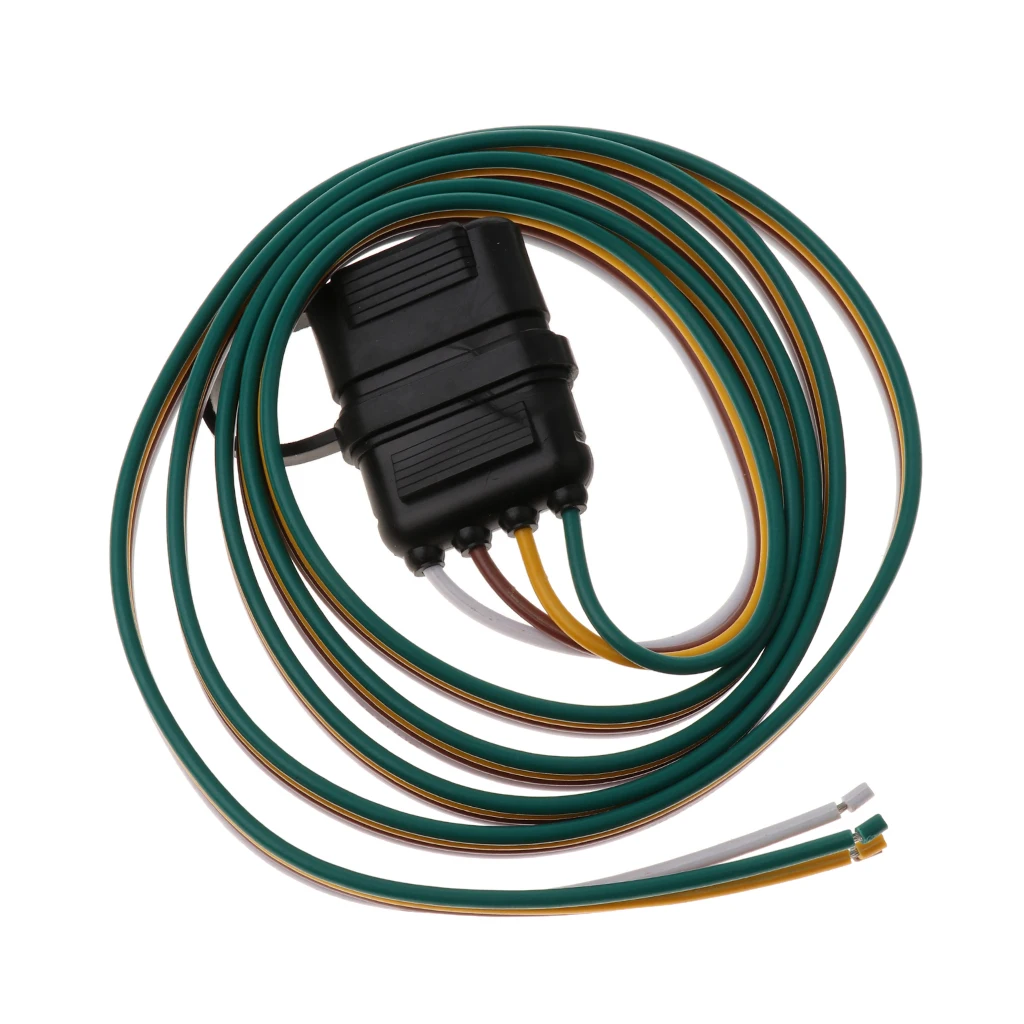 High Quality 60'' 4 Pin RV Trailer Light Wiring Plug Adapter Flat Wire Connector