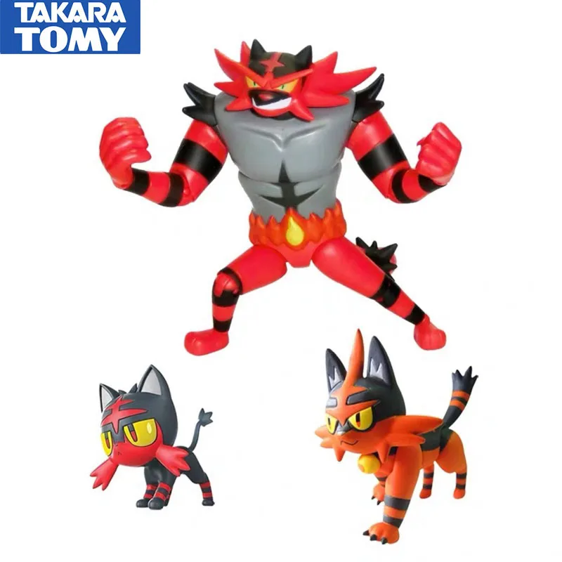 TAKARA TOMY Pokemon Action Figures Incineroar Anime Figure Model Toy