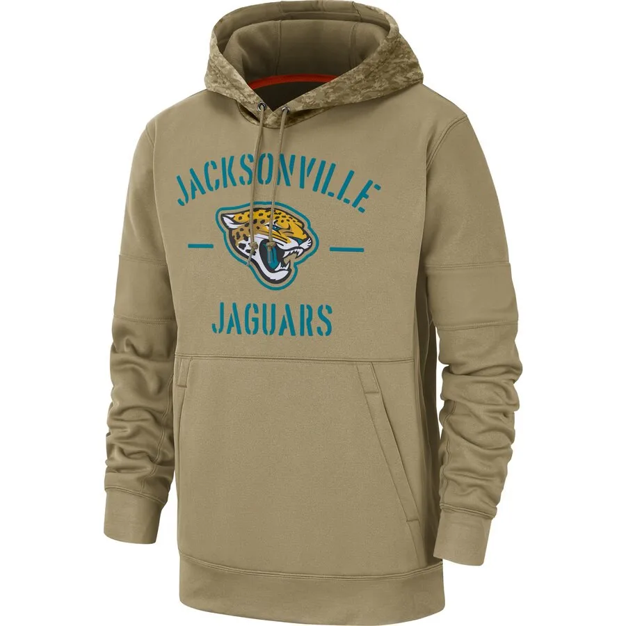 Jacksonville Мужская толстовка для американского футбола Jaguars Салют для обслуживания Sideline Therma пуловер с капюшоном