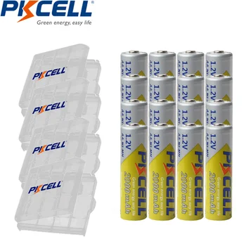 

16Pcs PKCELL Bateria AA Rechargeable Battery NI-MH 2000mAh 1.2V 2A Bateria Baterias For Digital Camera With 4Pcs Battery Box