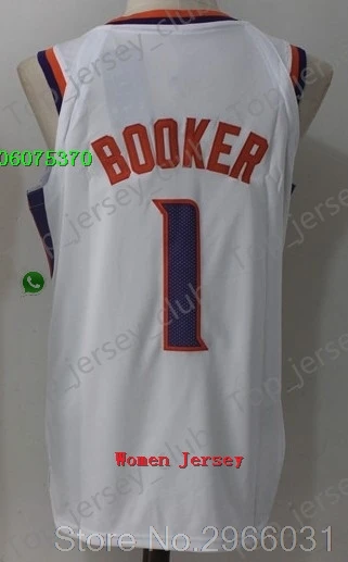 for Women А+++ Феникс качество для женщин и взрослых#1 DEWIN Booker 22 DeAndre Ayton Jersey - Цвет: for Women