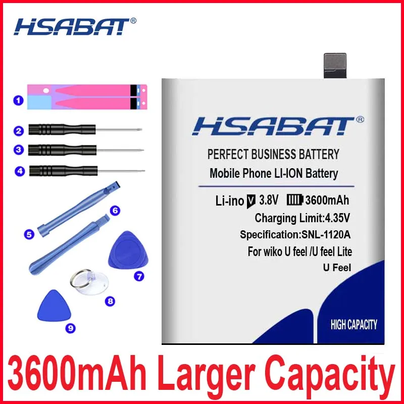 Аккумулятор HSABAT 0 Cycle 3600mAh для Wiko U feel / Lite TLR17114 высококачественный аккумулятор