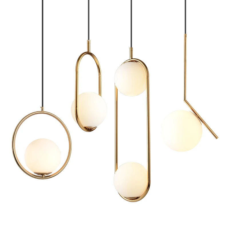 Современный подвесной стеклянный светильник в скандинавском стиле с шариками s