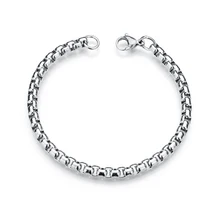 Женский и мужской браслет-цепочка серебряного цвета с пряжкой Омаров Rolo Link браслеты на запястье для женщин и мужчин Ювелирные изделия Подарки