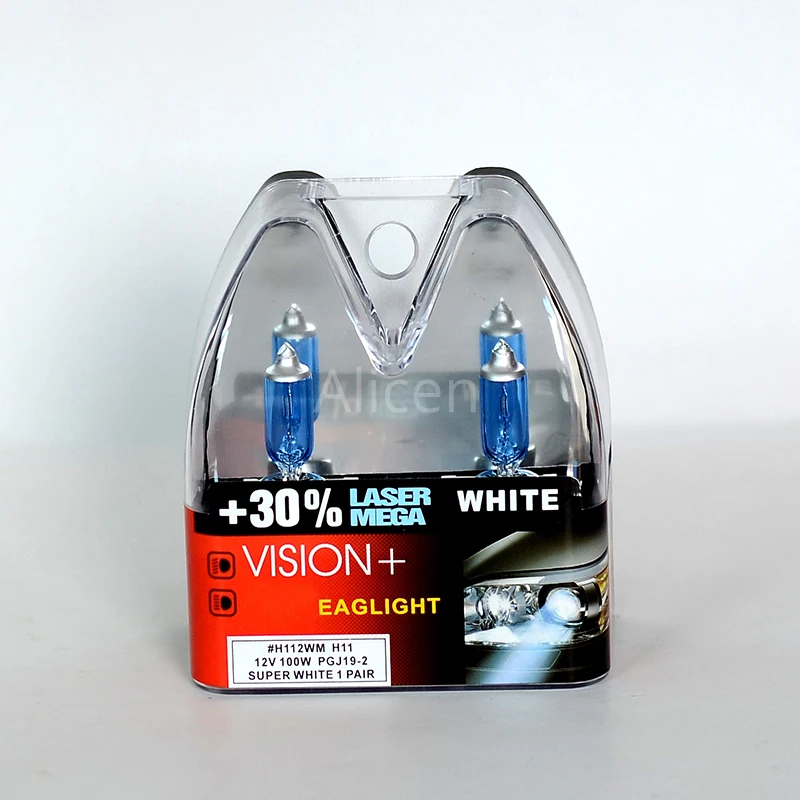 100W 12V Супер лампы белого цвета H7 Racing Vision + 30% больше яркости автомобильная фара