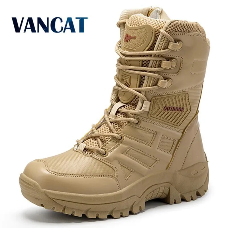 Military Tactical Mens Boots Special Force Leather Waterproof Desert
Combat Ankle Boot Army Work Men's Shoes Plus Size 39-47