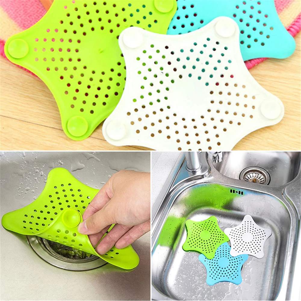 

1/2pc Creative Star Sewer Outfall Strainer Kitchen Tank Sink Filter Floor Anti-blocking Hair Drainer Waste Stopper Catcher Cover