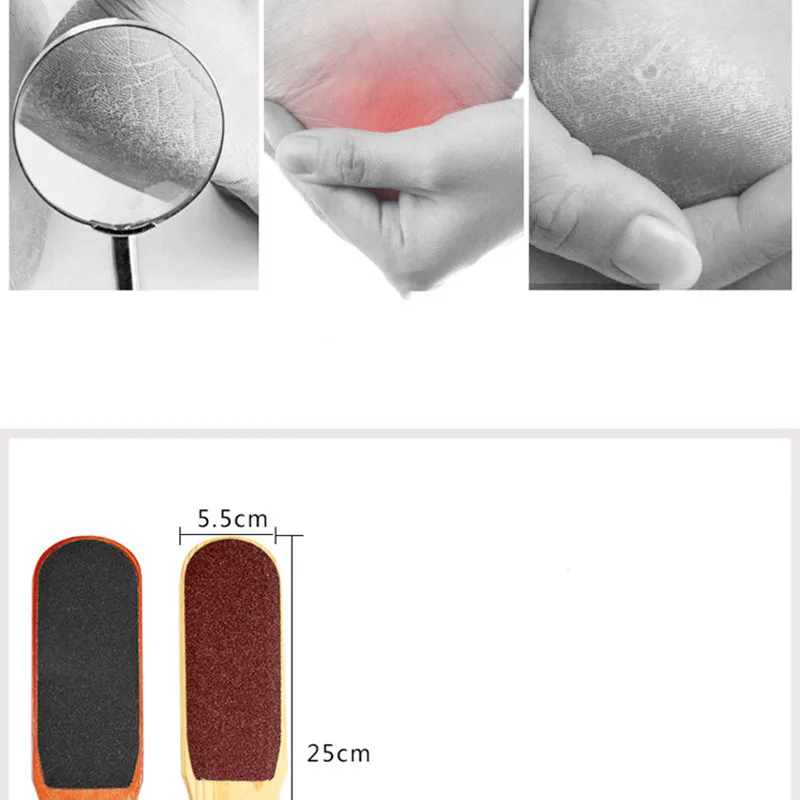 Double-sided Foot File Pedicure Tool Feet Dead Skin Coarse Callus Remover Foot Care Wood Double-sided File Pedicure Foot Tools
