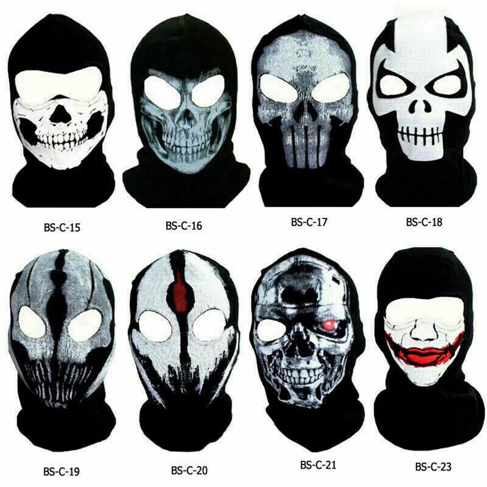 Fantasma crânio facial máscara crânio Punisher exterminador Reaper  Balaclava Tactical máscara Halloween Costume de treinamento de esqui 2.0 -  AliExpress