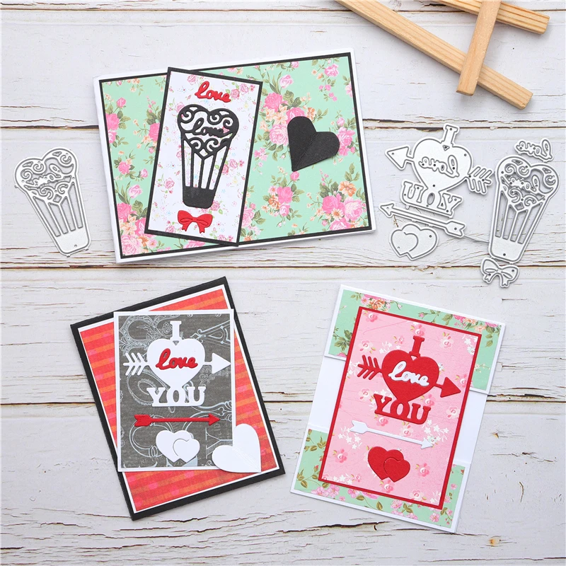 GJCraft Love Heart штампы для резки металла воздушный шар DIY Выгравированные ремесло