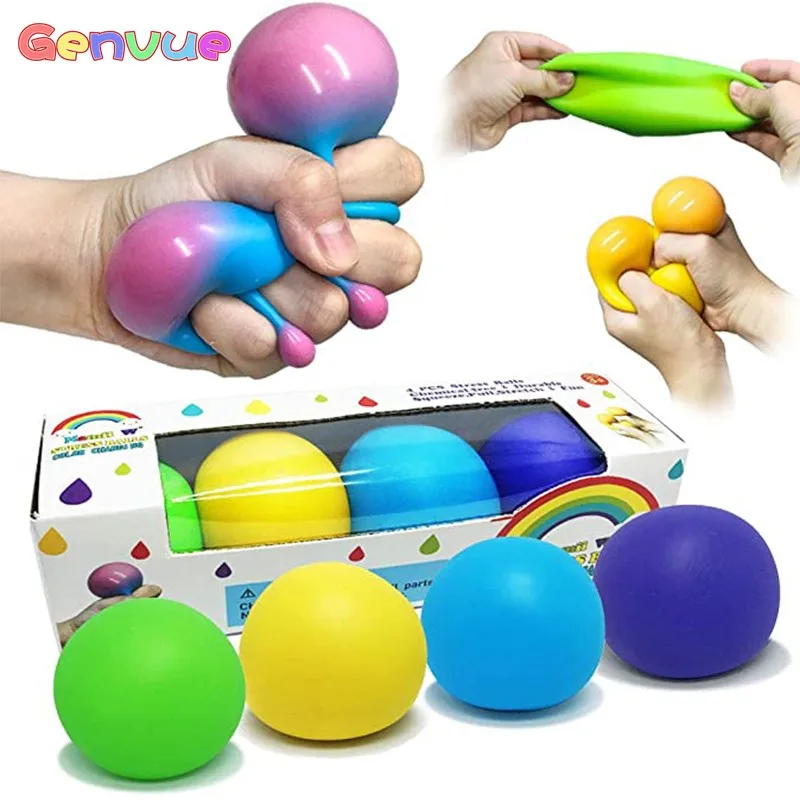 Antistress Balls Press Decompression Fidget Toy Colorful Vent Ball Relieve Anti Stress Hand Squeeze Push Pack For Child | Игрушки и